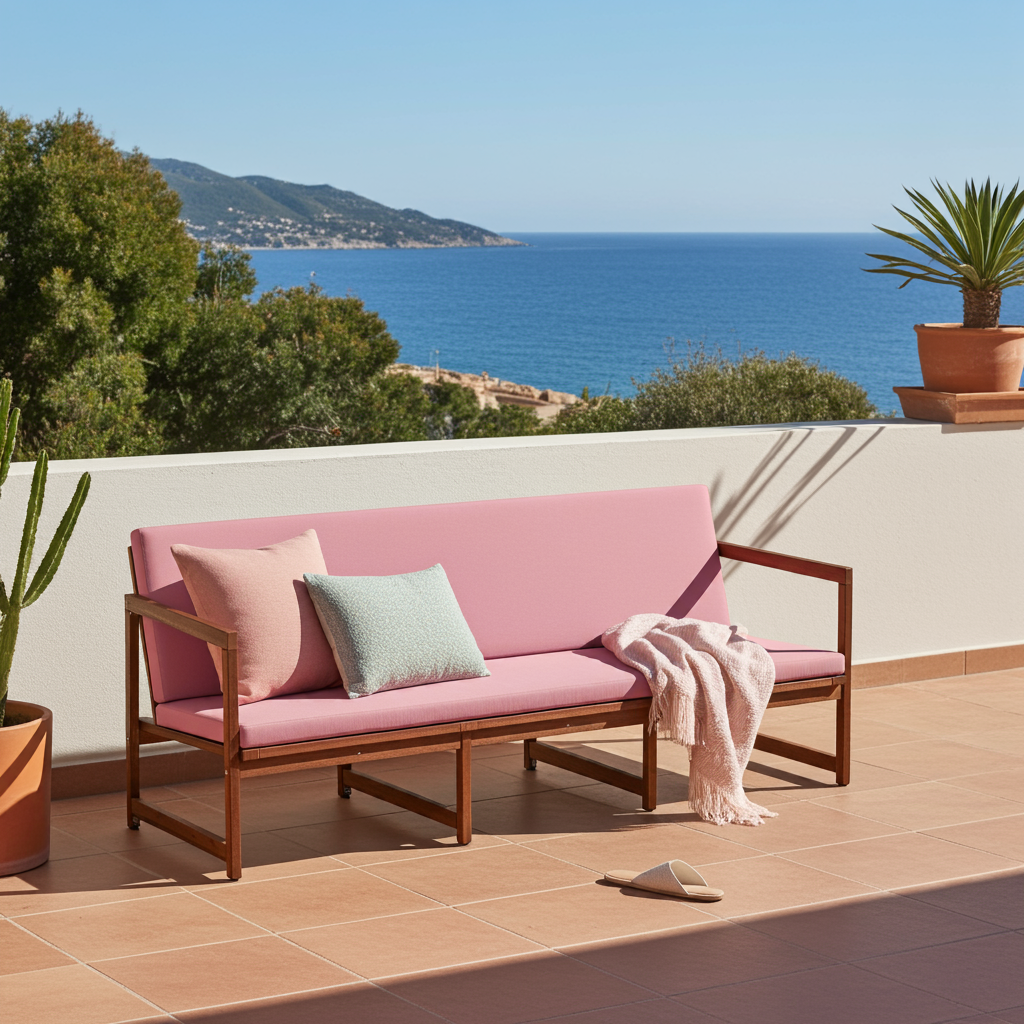 Outdoor Bankauflage mit Rückenlehne nach Mass