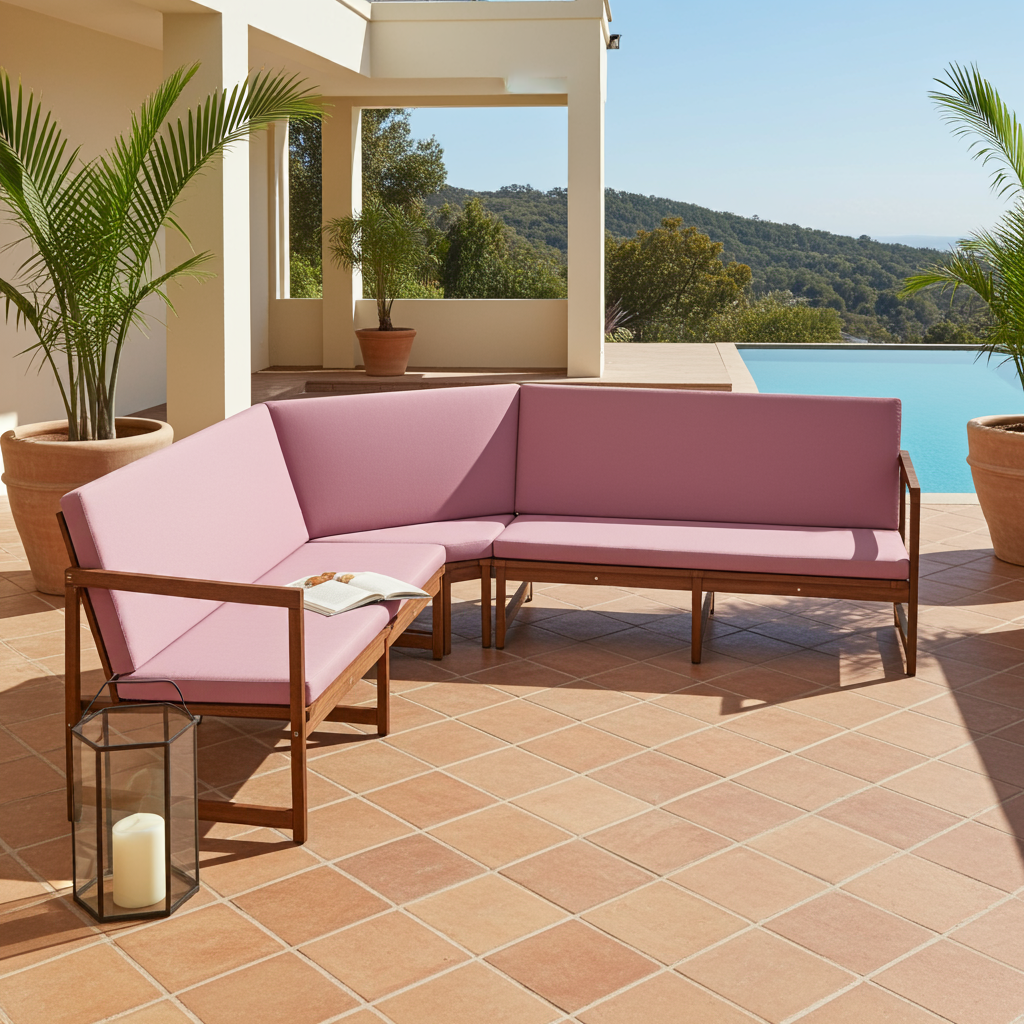 3-teilig - Eckbank Polster mit Rückenlehne - Outdoor