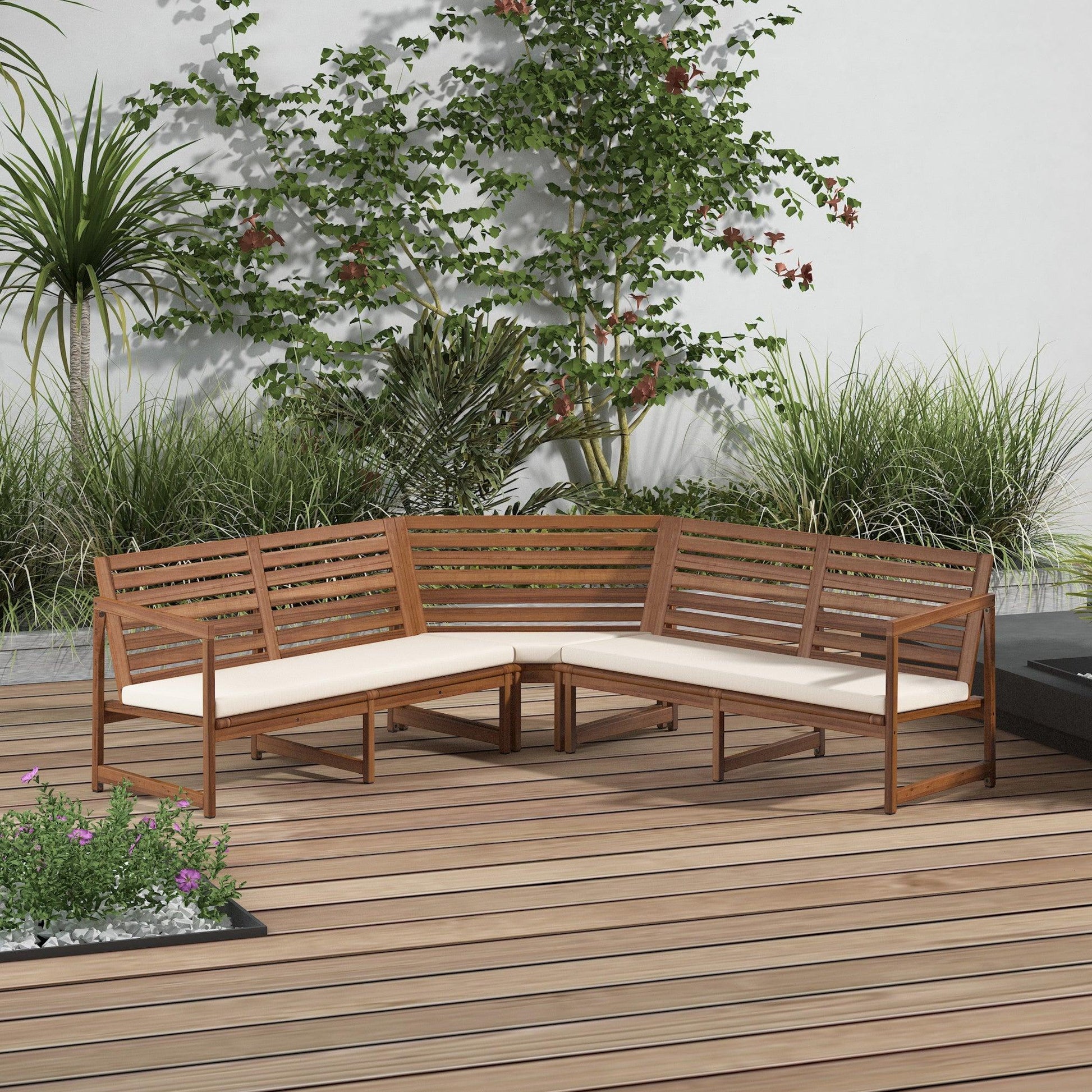 3-pièces - coussin de banquette d'angle - extérieur