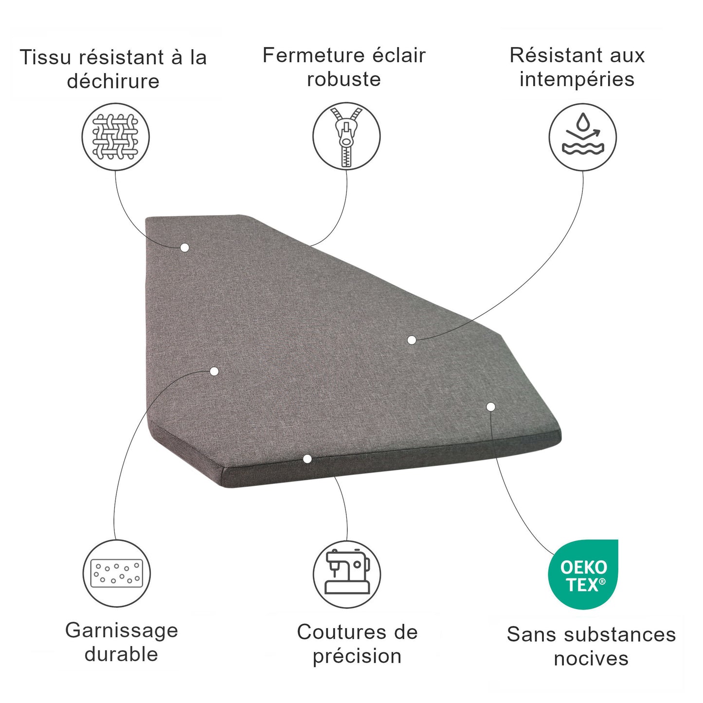Coussin d'angle Outdoor en forme de diamant