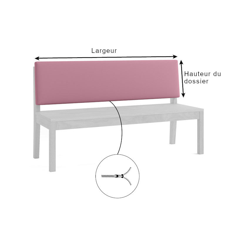 Dimensions des coussins de dossier