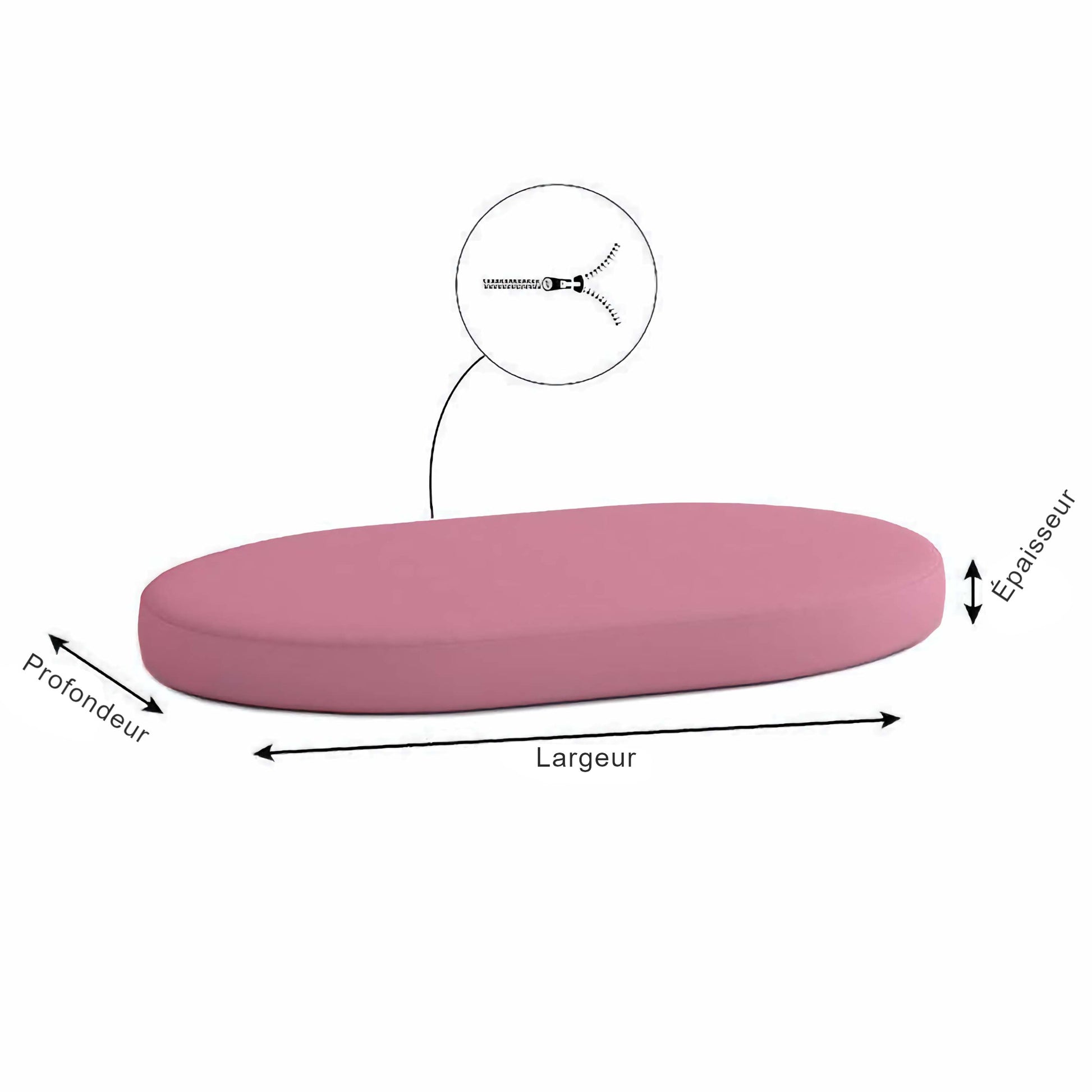 Dimensions du coussin ovale pour chien en extérieur