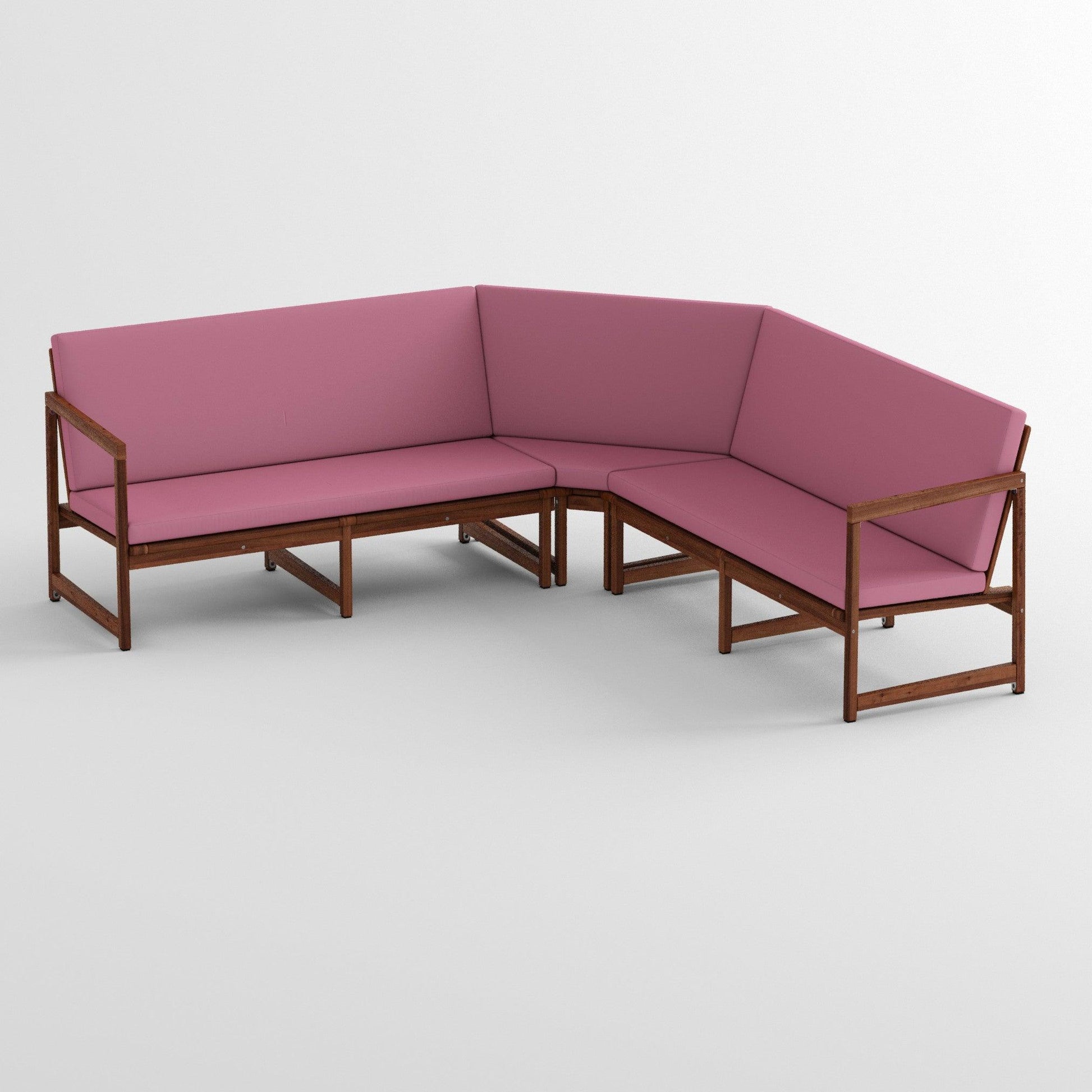 Ensemble de coussins pour banquette d'angle avec dossier et coin trapèze