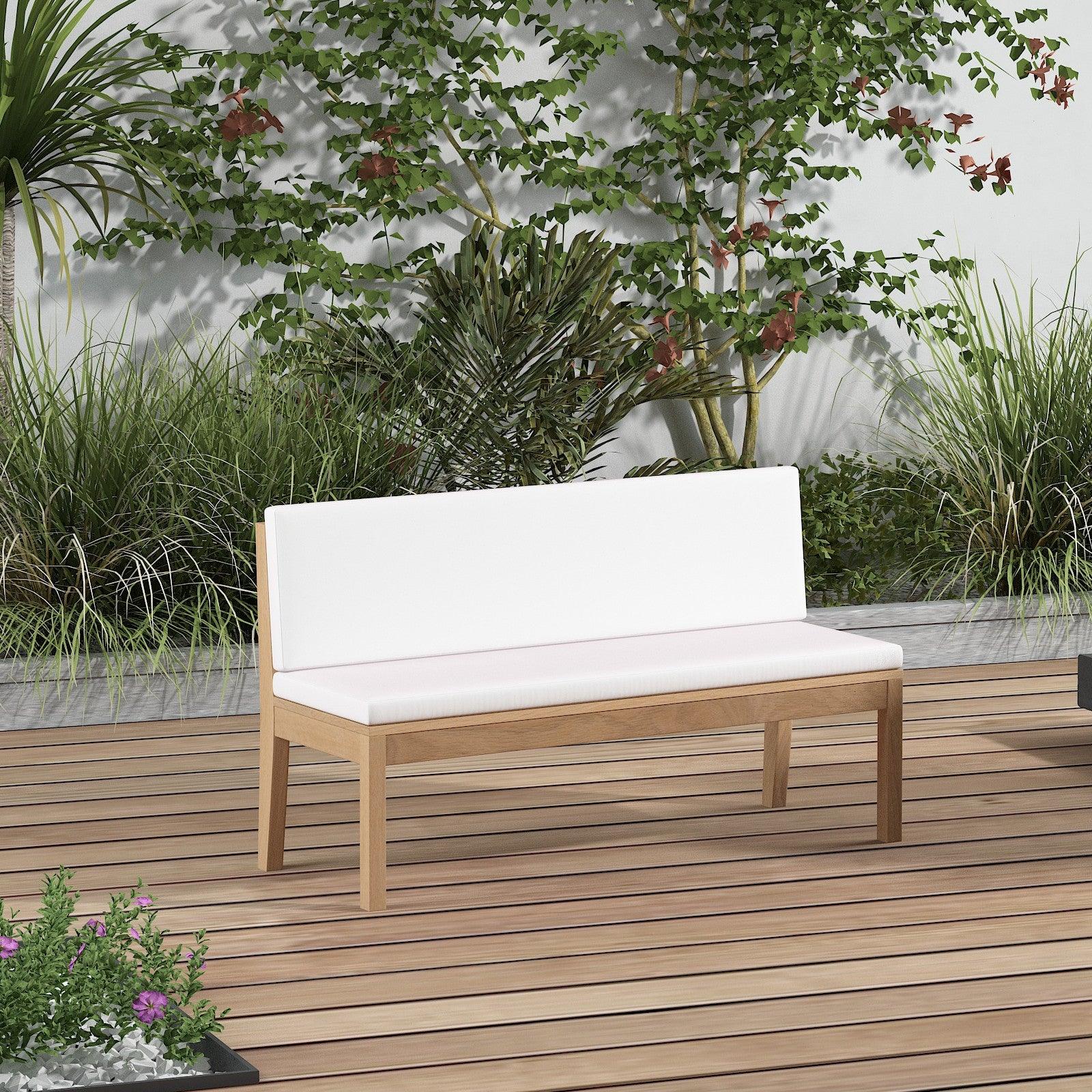 Coussin de banc d'extérieur avec dossier