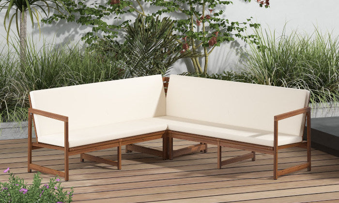 2 pièces - Coussin de banquette d'angle avec dossier - Extérieur