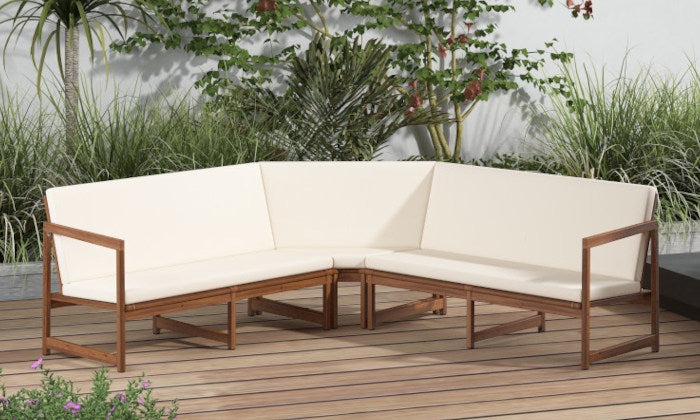 3 pièces - Coussin de banquette d'angle avec dossier - Extérieur