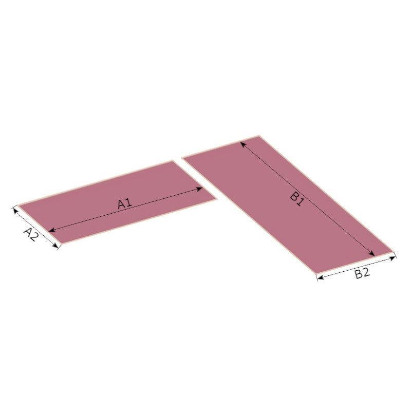 2 pièces - coussin de banquette d'angle - dimensions