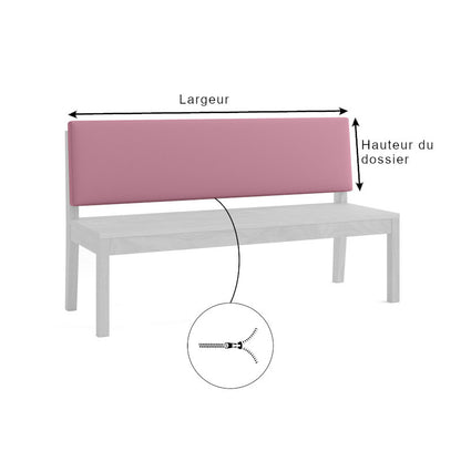 Dimensions des coussins de dossier