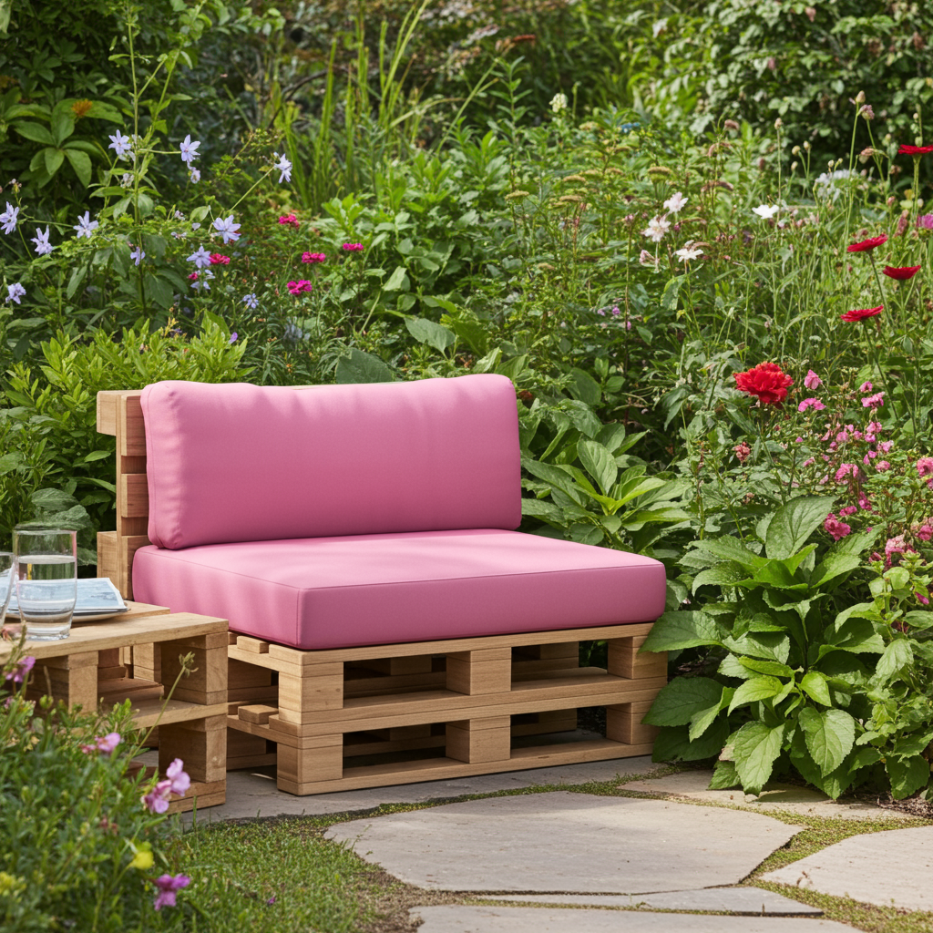 Palettenkissen mit Flopkissen Rückenlehne nach Mass